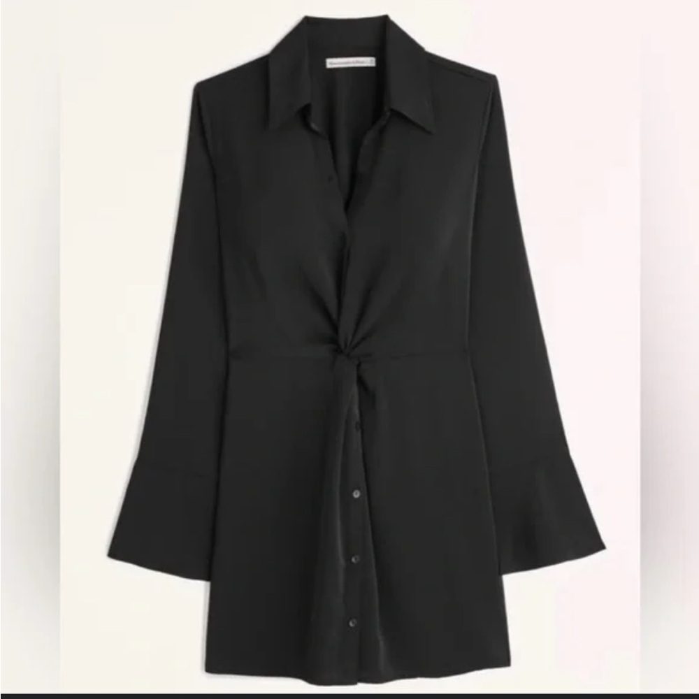 Abercrombie Long Sleeve Twist Front Shirt Dress